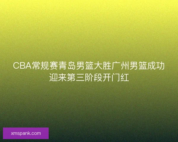 CBA常规赛青岛男篮大胜广州男篮成功迎来第三阶段开门红