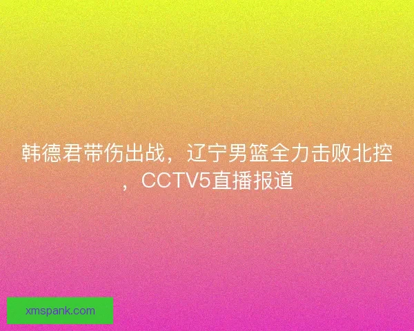 韩德君带伤出战，辽宁男篮全力击败北控，CCTV5直播报道